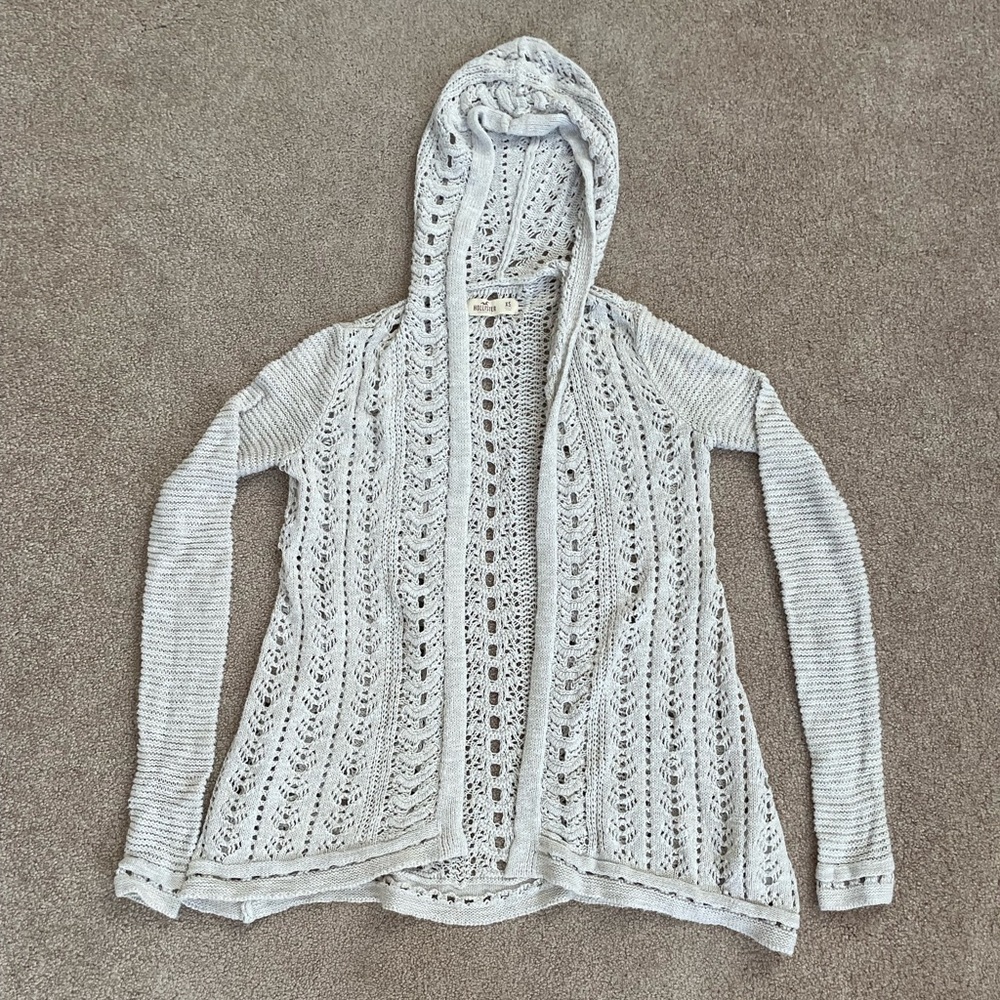 Hollister White Knitted Cardigan